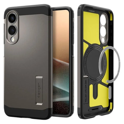 Spigen Tough Armor MagSafe – dėklas skirtas Samsung Galaxy S25 Edge (Gunmetal)