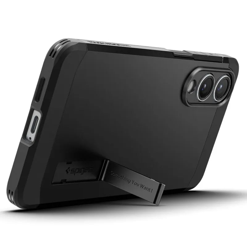 Spigen Tough Armor MagSafe – Dėklas, skirtas Samsung Galaxy S25 Edge (juodas)