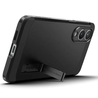 Spigen Tough Armor MagSafe – Dėklas, skirtas Samsung Galaxy S25 Edge (juodas)