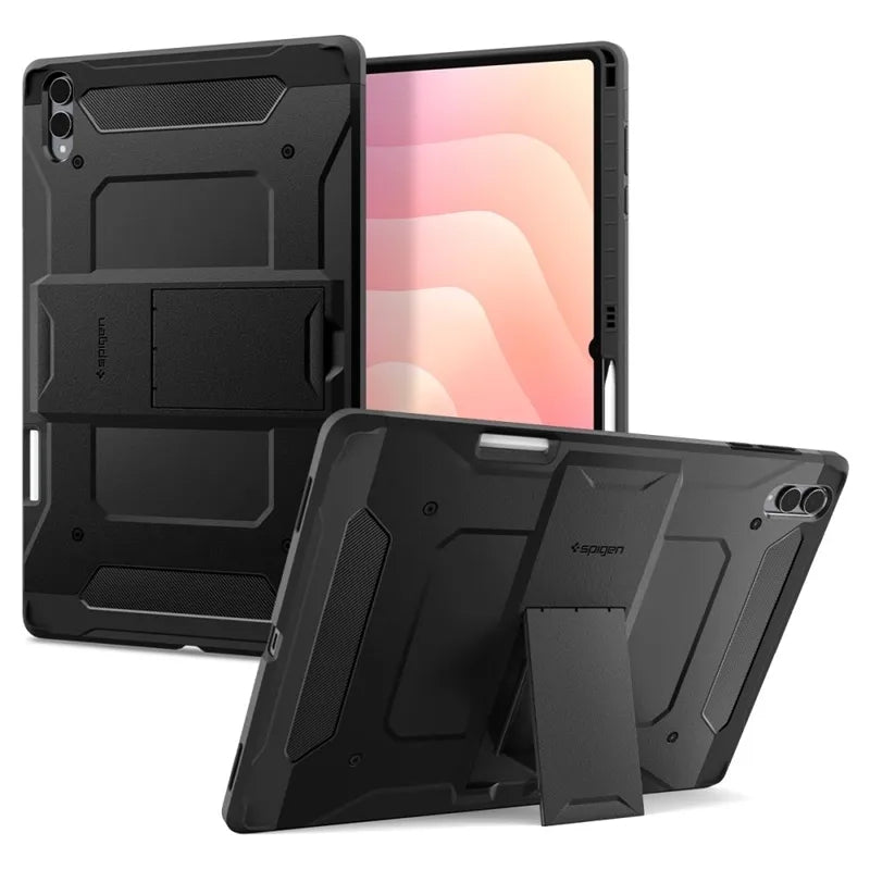 Spigen Tough Armor Pro dėklas, skirtas Samsung Galaxy Tab S11 Ultra 14.6" X930 / X936B (juodos spalvos)