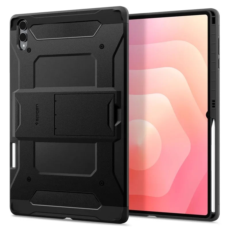 Spigen Tough Armor Pro dėklas, skirtas Samsung Galaxy Tab S11 Ultra 14.6" X930 / X936B (juodos spalvos)