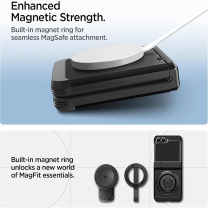 Spigen Tough Armor Pro Mag MagSafe - Dėklas, skirtas Samsung Galaxy Z Flip 6 / 7 FE (juoda)