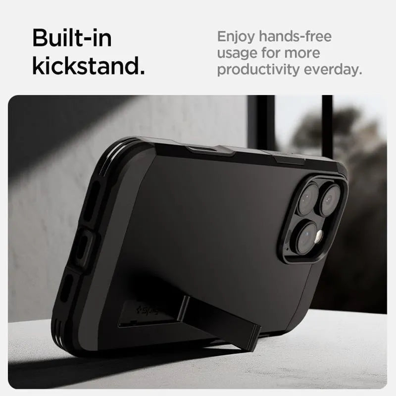 Spigen Tough Armor T Mag MagSafe – dėklas, skirtas „iPhone 16 Pro Max“ (juodas)
