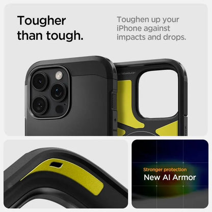 Spigen Tough Armor T Mag MagSafe – dėklas, skirtas „iPhone 16 Pro Max“ (juodas)