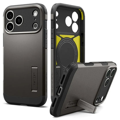 Spigen Tough Armor T Mag MagSafe – dėklas, skirtas iPhone 18 Pro / 17 Pro (Gunmetal)
