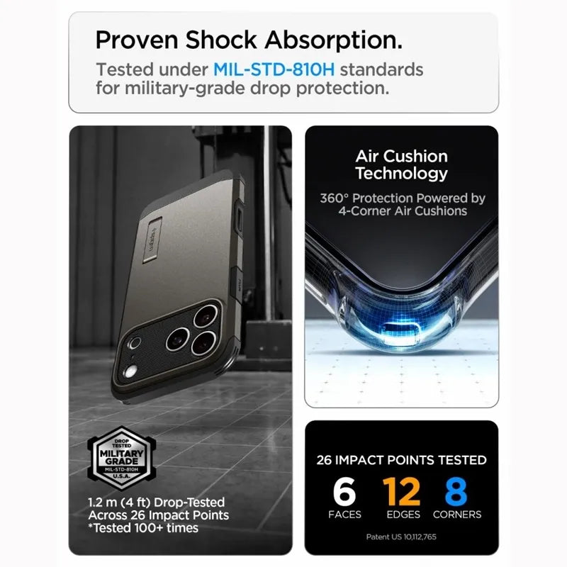 Spigen Tough Armor T Mag MagSafe – dėklas, skirtas iPhone 18 Pro Max / 17 Pro Max (Gunmetal)
