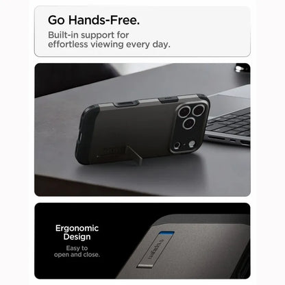 Spigen Tough Armor T Mag MagSafe – dėklas, skirtas iPhone 18 Pro Max / 17 Pro Max (Gunmetal)