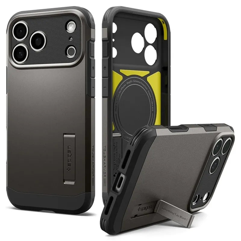 Spigen Tough Armor T Mag MagSafe – dėklas, skirtas iPhone 18 Pro Max / 17 Pro Max (Gunmetal)