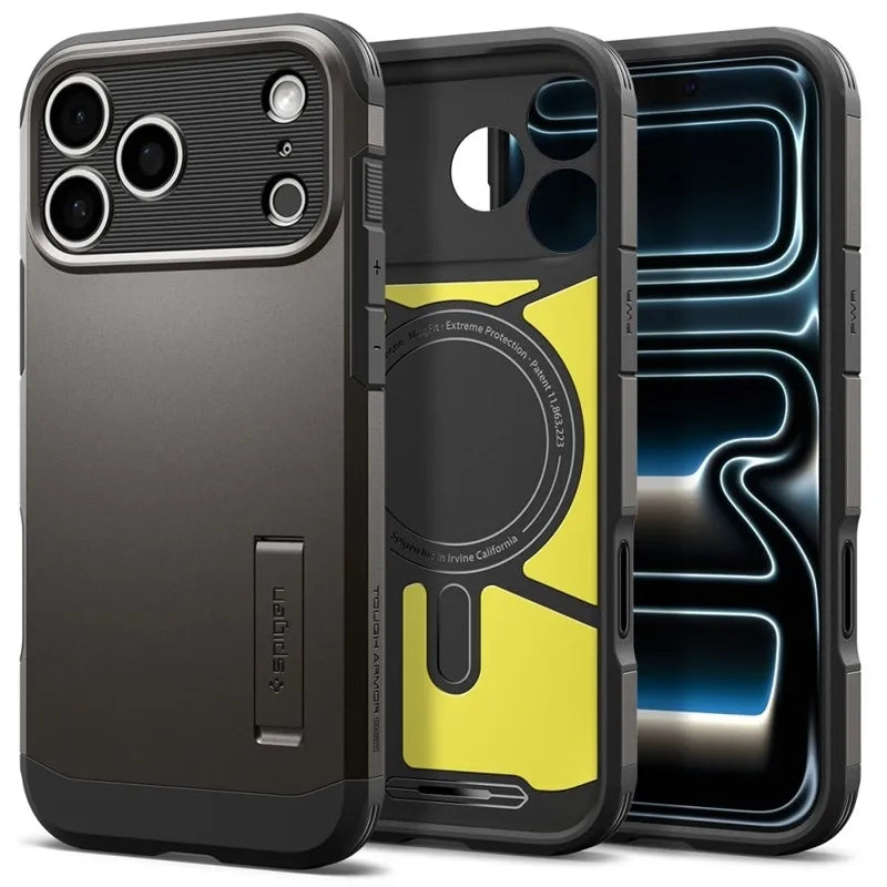 Spigen Tough Armor T Mag MagSafe – dėklas, skirtas iPhone 18 Pro Max / 17 Pro Max (Gunmetal)