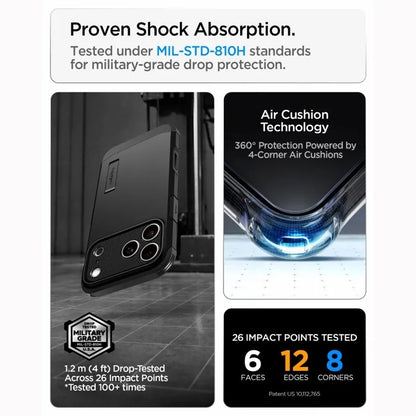 Spigen Tough Armor T Mag MagSafe – dėklas, skirtas iPhone 18 Pro Max / 17 Pro Max (juodas)