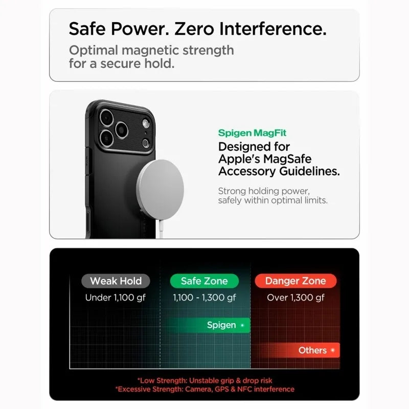 Spigen Tough Armor T Mag MagSafe – dėklas, skirtas iPhone 18 Pro Max / 17 Pro Max (juodas)