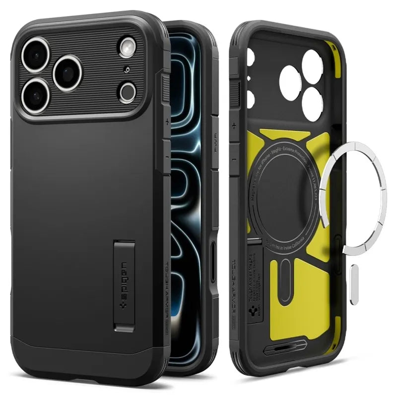 Spigen Tough Armor T Mag MagSafe – dėklas, skirtas iPhone 18 Pro Max / 17 Pro Max (juodas)