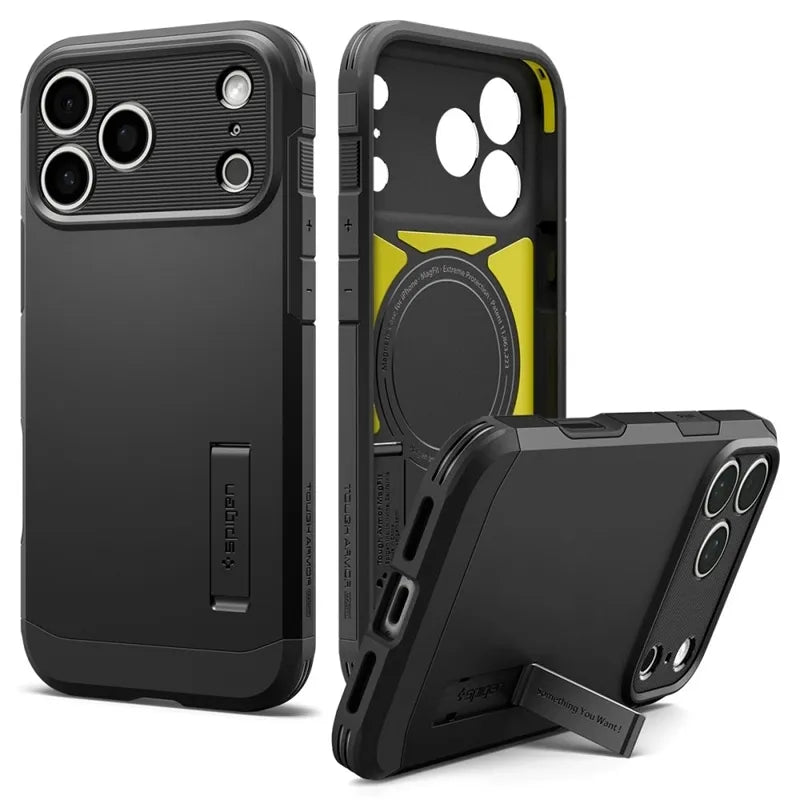 Spigen Tough Armor T Mag MagSafe – dėklas, skirtas iPhone 18 Pro Max / 17 Pro Max (juodas)