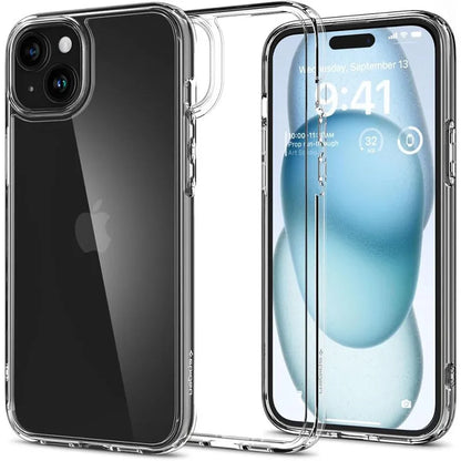 Spigen Ultra Hybrid – dėklas iPhone 15 (skaidrus)