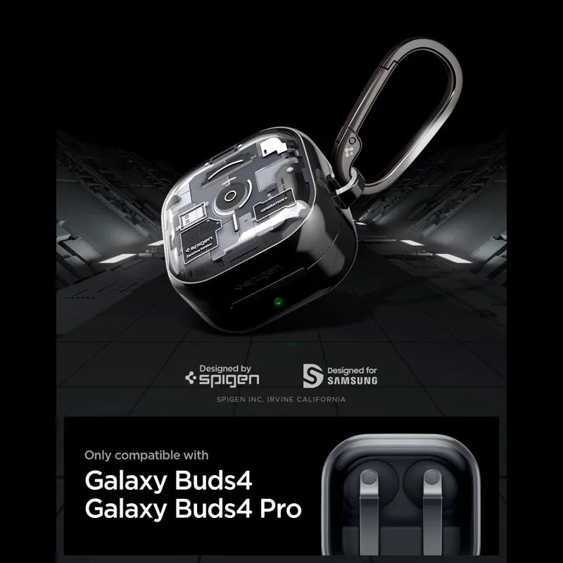 Spigen Ultra Hybrid - dėklas Samsung Galaxy Buds 4 / 4 Pro (Zero One Black)