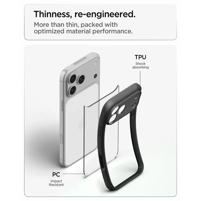 Spigen Ultra Hybrid – dėklas, skirtas iPhone 18 Pro / 17 Pro (matinė juoda)