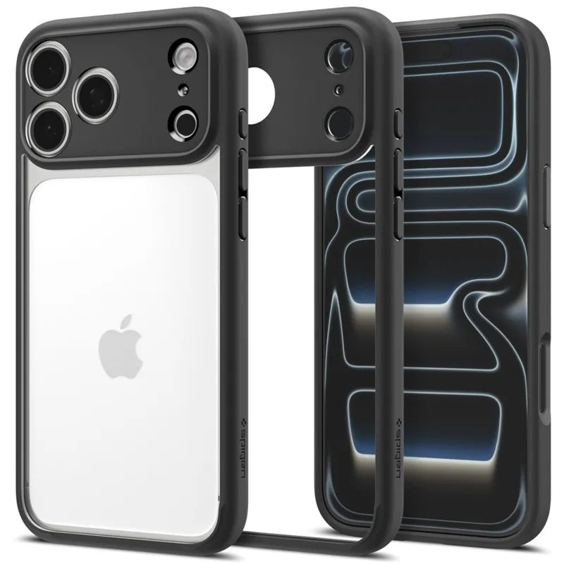 Spigen Ultra Hybrid – dėklas, skirtas iPhone 18 Pro Max / 17 Pro Max (matinė juoda)