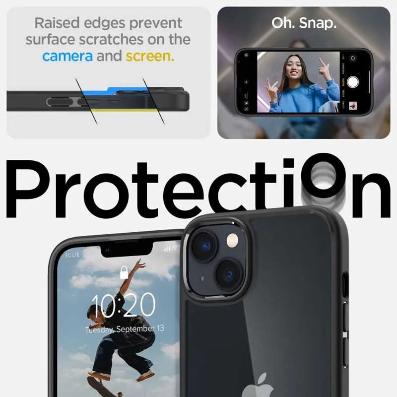 "Spigen Ultra Hybrid" - "iPhone 15 Plus" / "iPhone 14 Plus" dėklas (juodas)