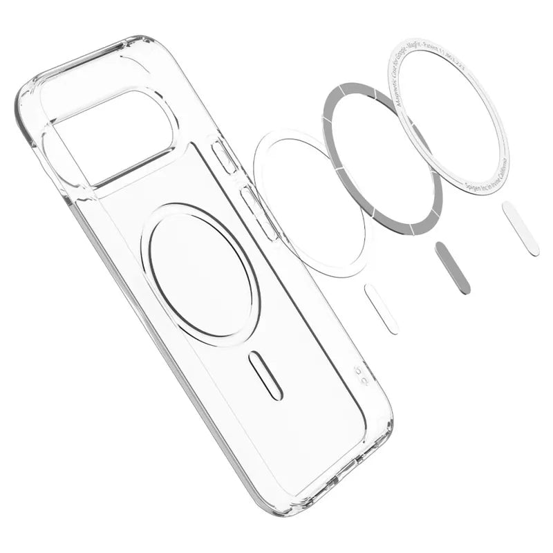 Spigen Ultra Hybrid Mag MagSafe - Dėklas Google Pixel 10 / 10 Pro (Skaidrus/Baltas)
