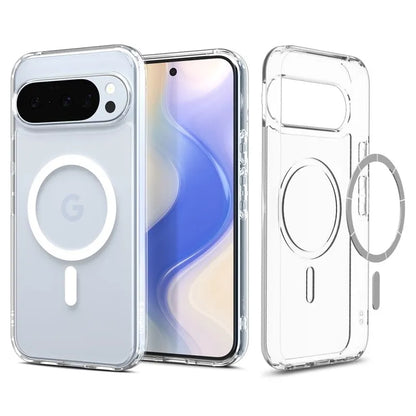 Spigen Ultra Hybrid Mag MagSafe - Dėklas Google Pixel 10 / 10 Pro (Skaidrus/Baltas)