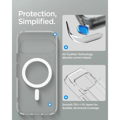 Spigen Ultra Hybrid Mag MagSafe – dėklas Google Pixel 11 Pro (skaidrus / baltas)