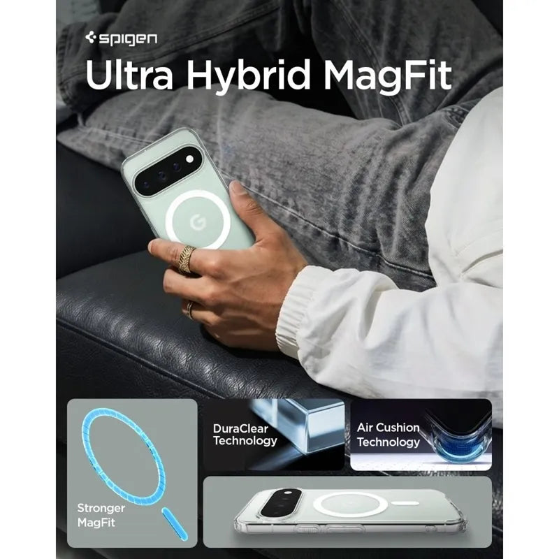 Spigen Ultra Hybrid Mag MagSafe – dėklas Google Pixel 11 Pro (skaidrus / baltas)