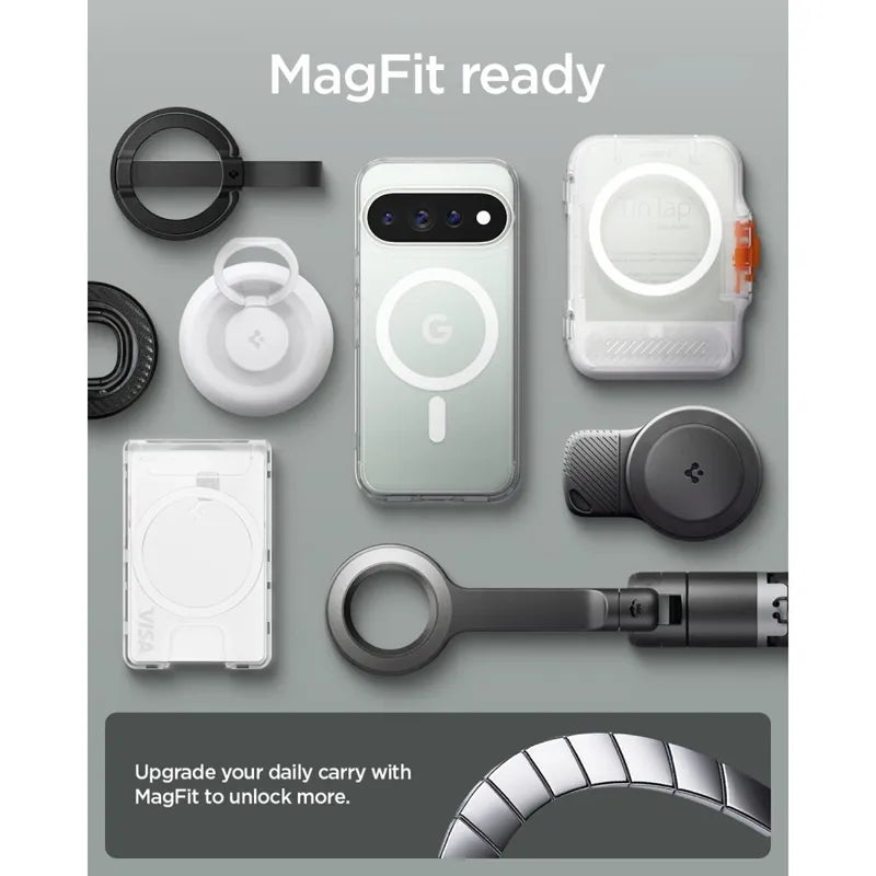Spigen Ultra Hybrid Mag MagSafe – dėklas Google Pixel 11 Pro (skaidrus / baltas)