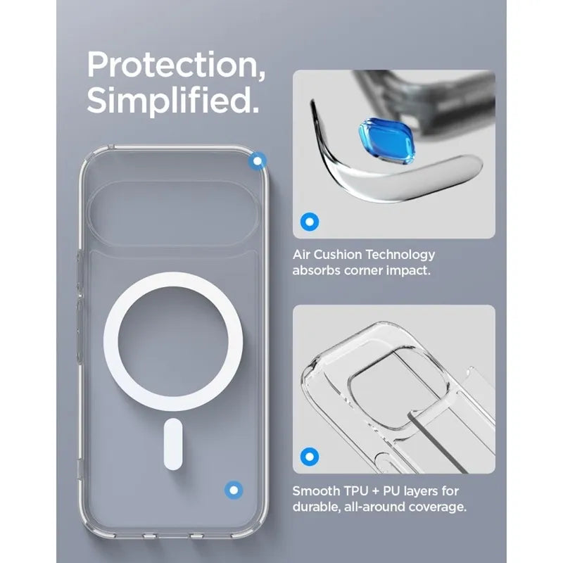 Spigen Ultra Hybrid Mag MagSafe – dėklas Google Pixel 11 (skaidrus/baltas)