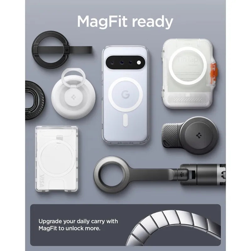 Spigen Ultra Hybrid Mag MagSafe – dėklas Google Pixel 11 (skaidrus/baltas)