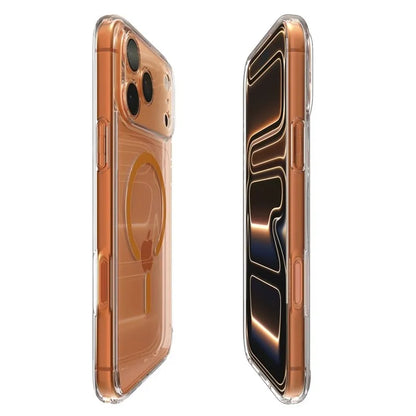 Spigen Ultra Hybrid Mag MagSafe dėklas iPhone 17 Pro Max (Skaidrus/Oranžinis)