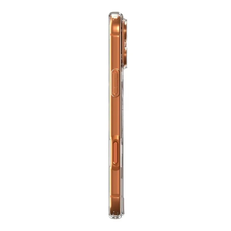 Spigen Ultra Hybrid Mag MagSafe dėklas iPhone 17 Pro Max (Skaidrus/Oranžinis)