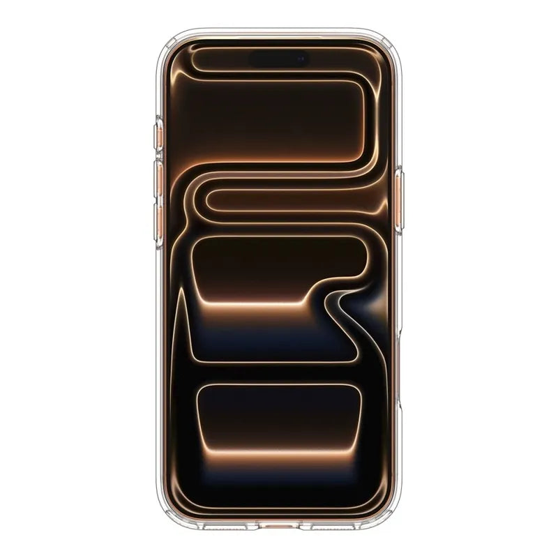 Spigen Ultra Hybrid Mag MagSafe dėklas iPhone 17 Pro Max (Skaidrus/Oranžinis)