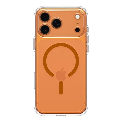 Spigen Ultra Hybrid Mag MagSafe dėklas iPhone 17 Pro Max (Skaidrus/Oranžinis)