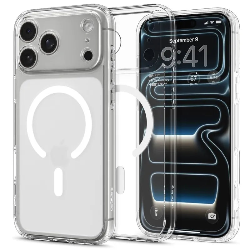 Spigen Ultra Hybrid Mag MagSafe - Dėklas iPhone 17 Pro (Šerkšno balta)