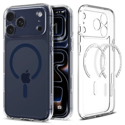 Spigen Ultra Hybrid Mag MagSafe dėklas iPhone 17 Pro (Skaidrus/Tamsiai mėlynas)