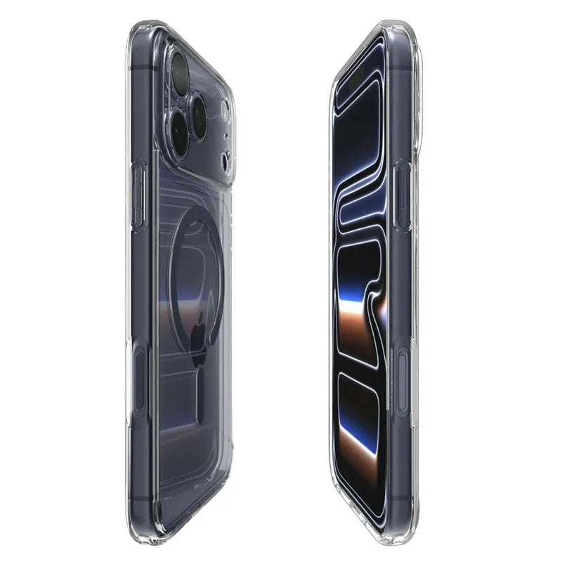 Spigen Ultra Hybrid Mag MagSafe dėklas iPhone 17 Pro (Skaidrus/Tamsiai mėlynas)