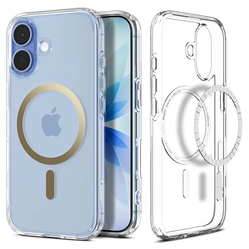 Spigen Ultra Hybrid Mag MagSafe dėklas iPhone 17 (Skaidrus/Auksinis)