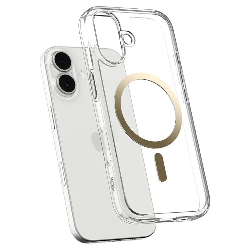 Spigen Ultra Hybrid Mag MagSafe dėklas iPhone 17 (Skaidrus/Auksinis)