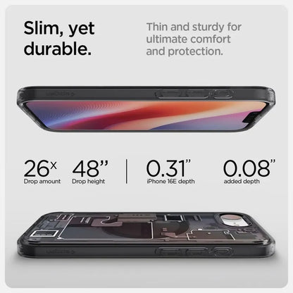 Spigen Ultra Hybrid Mag MagSafe - Dėklas iPhone 17e / 16e (Zero One Black)