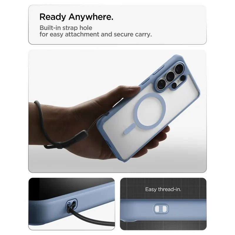 Spigen Ultra Hybrid Mag MagSafe – dėklas „Samsung Galaxy S26 Ultra“ (šviesiai mėlynas)