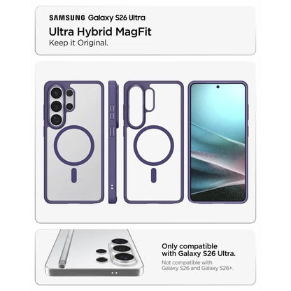 Spigen Ultra Hybrid Mag MagSafe – dėklas „Samsung Galaxy S26 Ultra“ (tamsiai violetinė)
