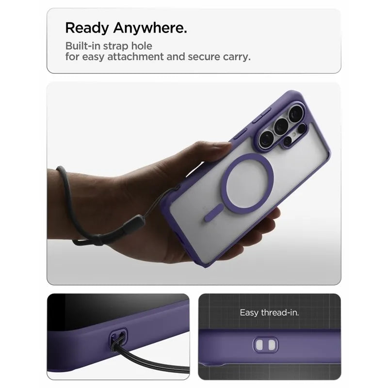 Spigen Ultra Hybrid Mag MagSafe – dėklas „Samsung Galaxy S26 Ultra“ (tamsiai violetinė)