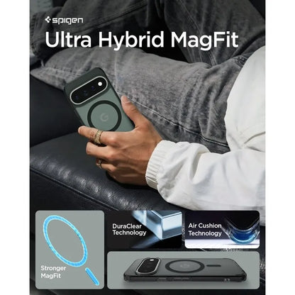 Spigen Ultra Hybrid Mag MagSafe – dėklas, skirtas Google Pixel 11 Pro (Frost Black)