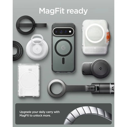 Spigen Ultra Hybrid Mag MagSafe – dėklas, skirtas Google Pixel 11 Pro (Frost Black)
