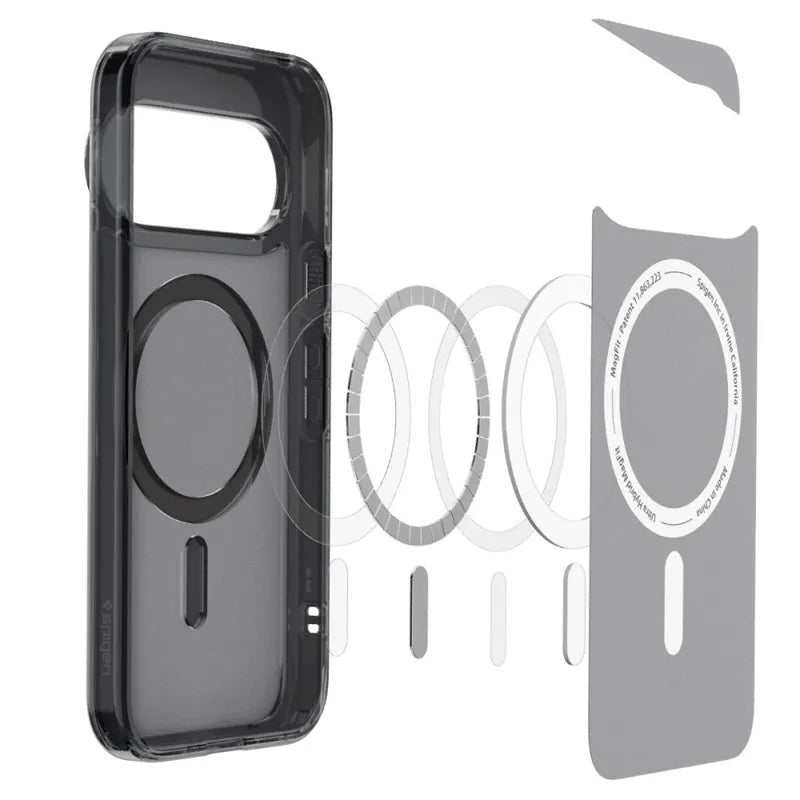 Spigen Ultra Hybrid Mag MagSafe – dėklas, skirtas Google Pixel 11 Pro (Frost Black)