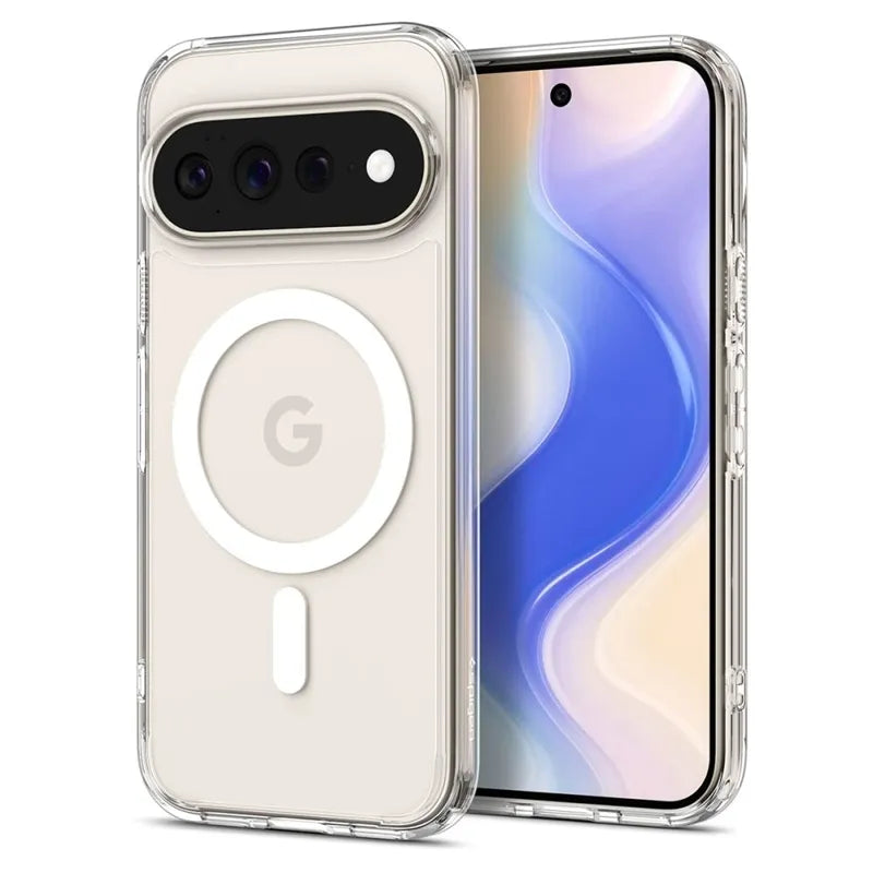 Spigen Ultra Hybrid Mag MagSafe – dėklas, skirtas Google Pixel 11 Pro XL (skaidrus / baltas)