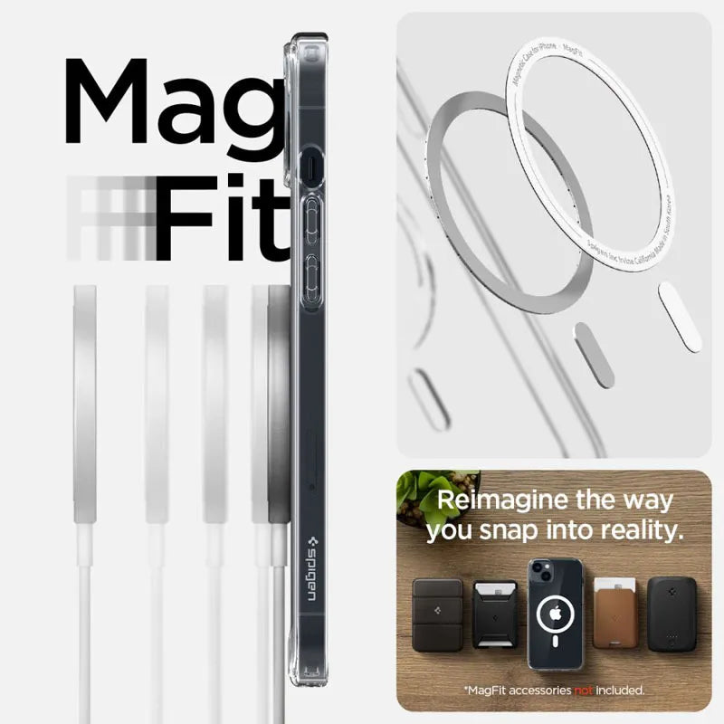 Spigen Ultra Hybrid Mag MagSafe – dėklas skirtas iPhone 14 (Baltas)