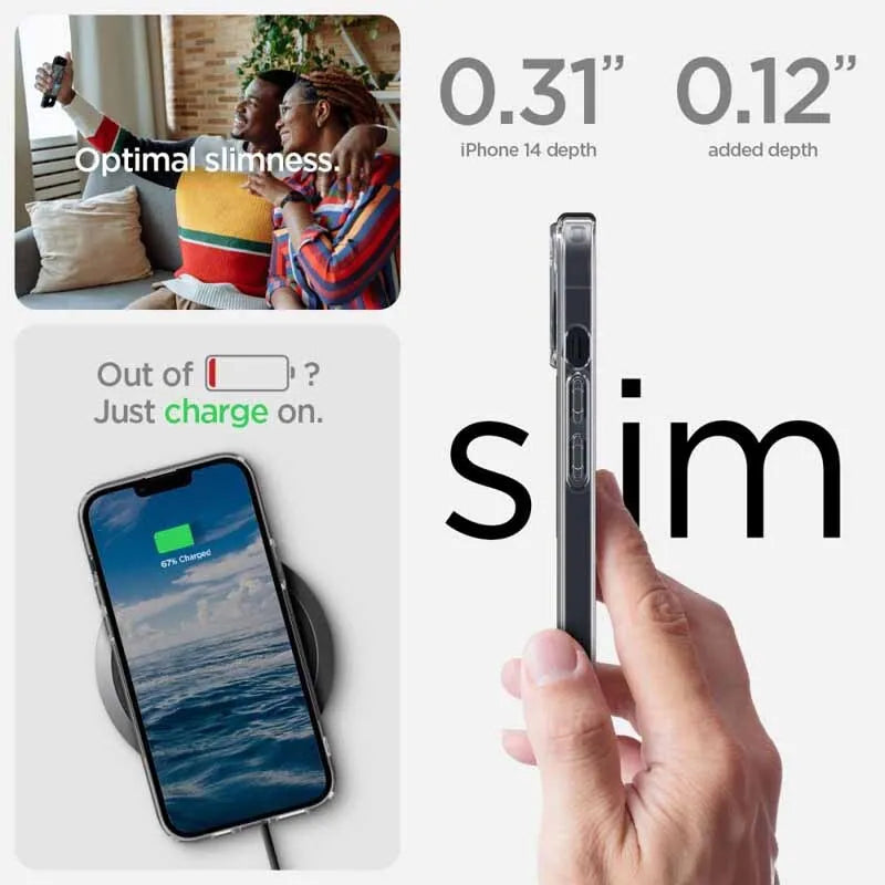 Spigen Ultra Hybrid Mag MagSafe – dėklas skirtas iPhone 14 (Baltas)