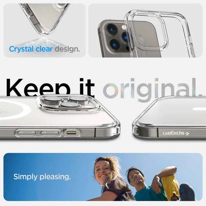 Spigen Ultra Hybrid Mag MagSafe – dėklas, skirtas iPhone 14 Pro (Baltas)