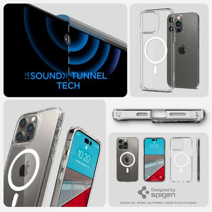 Spigen Ultra Hybrid Mag MagSafe – dėklas, skirtas iPhone 14 Pro (Baltas)